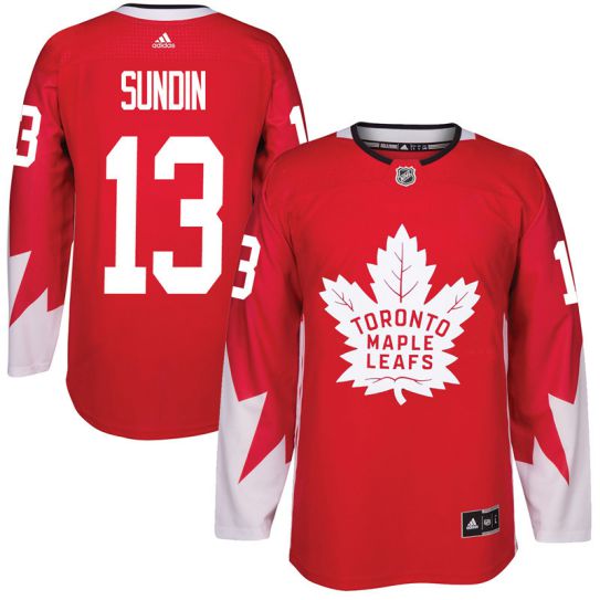 2017 NHL Toronto Maple Leafs Men #13 Mats Sundin red jersey->toronto maple leafs->NHL Jersey
